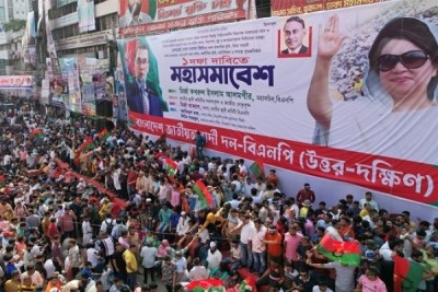 মহাসমাবেশ শুরুর ৩ ঘণ্টা আগেই জনসমুদ্র নয়াপল্টন